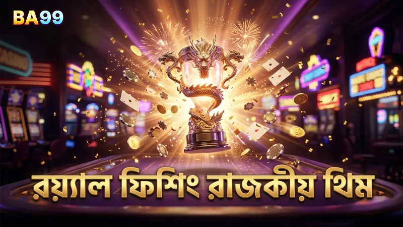 রয়্যাল ফিশিং-এর রঙিন থিম এবং ড্রাগন বোনাস গেমপ্লে উন্নত করে।